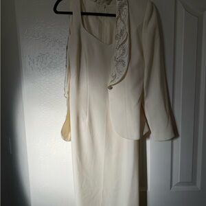 Elegant Cream Dress and Jacket Set